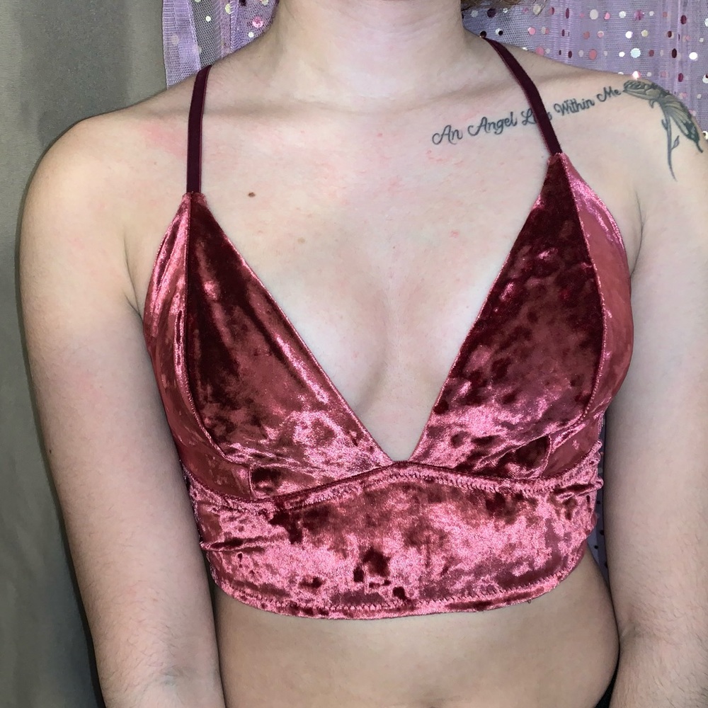 Suede crop top